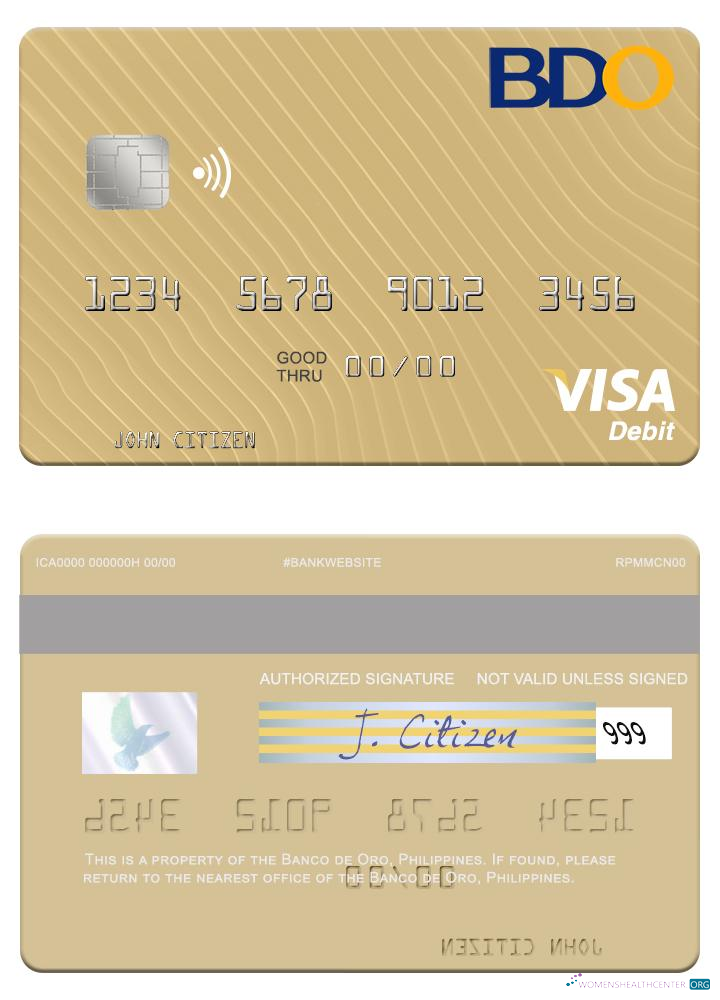 Premium Herunterladen Philippinen Banco de Oro Visa Debit Karte Photoshop Vorlage