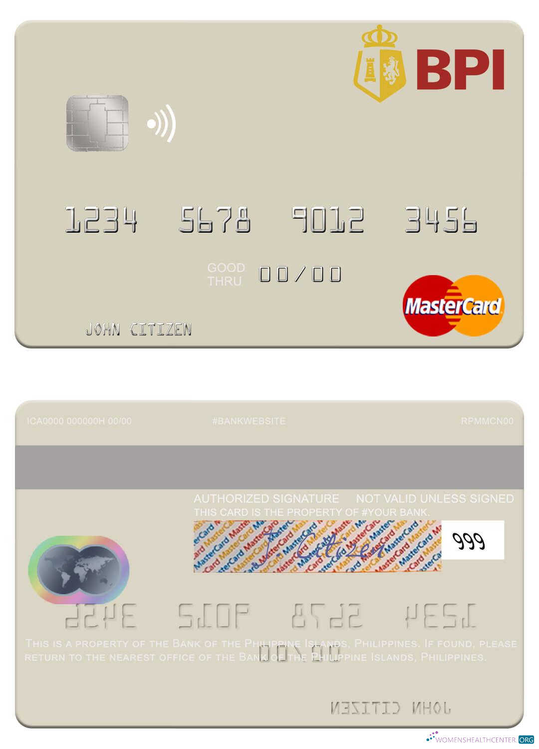 Editierbare Herunterladen Philippinen Bank von The Philippine Inseln Mastercard Photoshop Vorlage