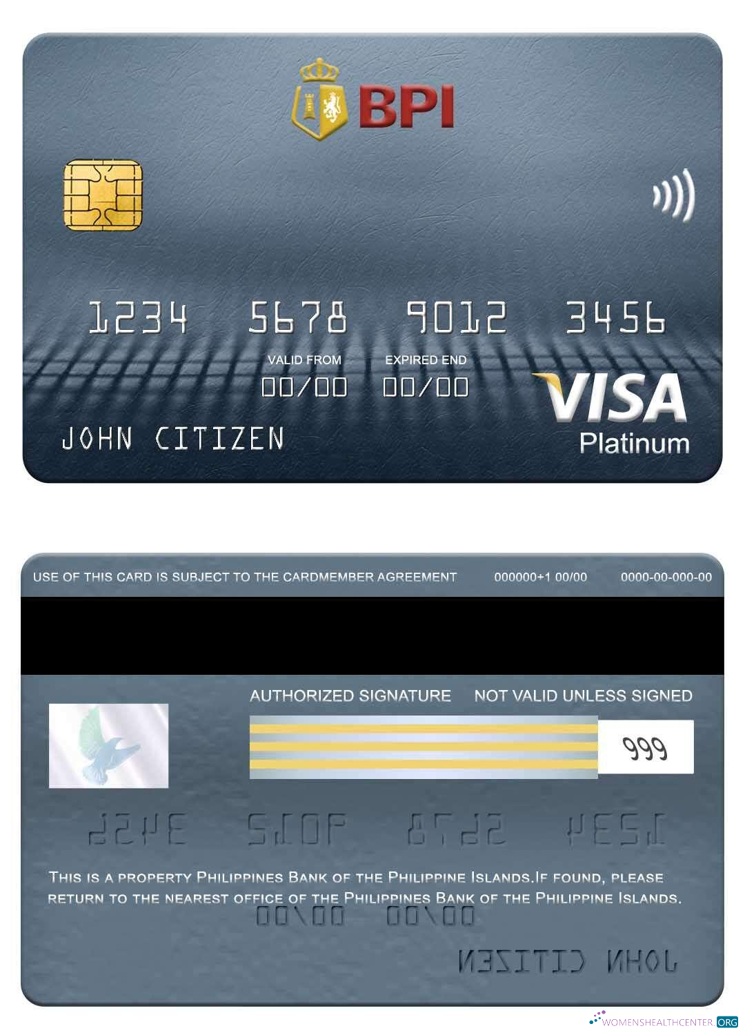 Premium Herunterladen Philippinen Bank von The Philippine Inseln Visa Platin Karte Photoshop Vorlage