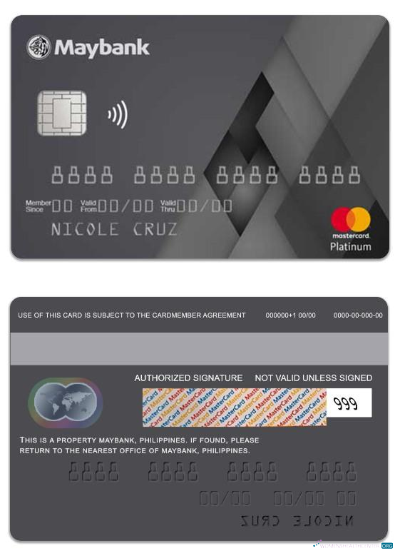 Realistische Herunterladen Philippinen MayBank Platin Mastercard Photoshop Vorlage