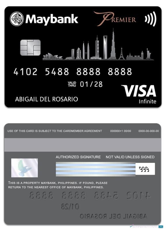 Professionelle Herunterladen Philippinen MayBank Visa Infinite Karte Photoshop Vorlage