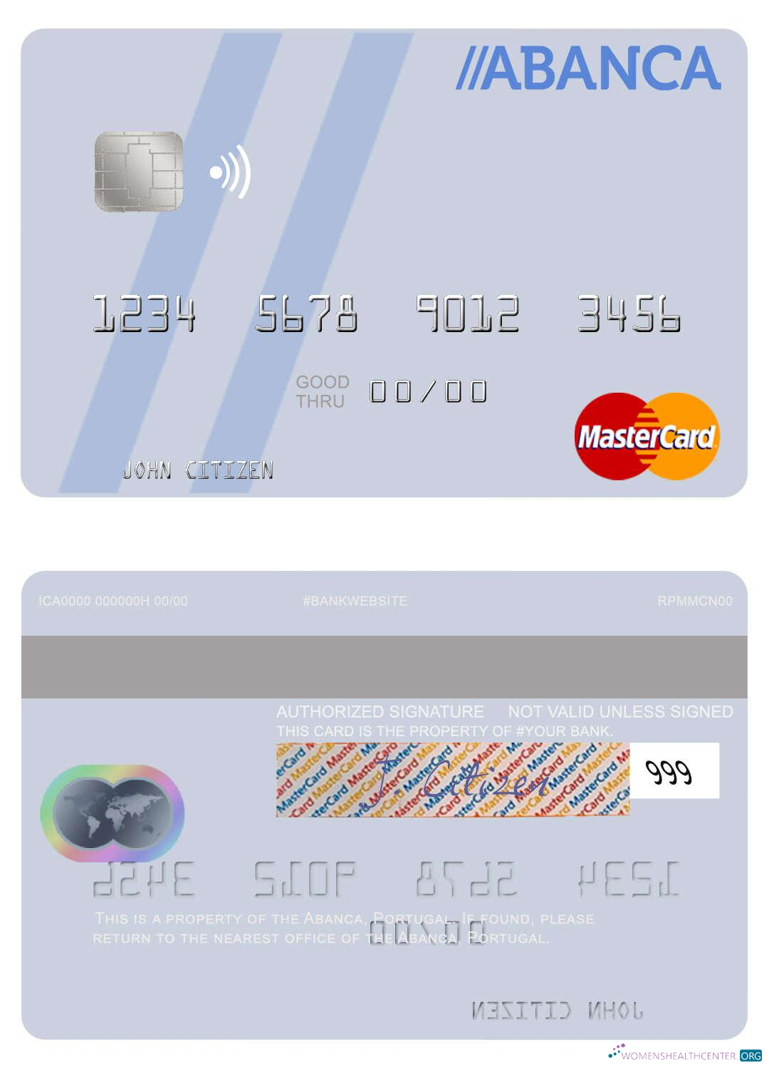 Professionelle Herunterladen Portugal Abanca Mastercard Photoshop Vorlage
