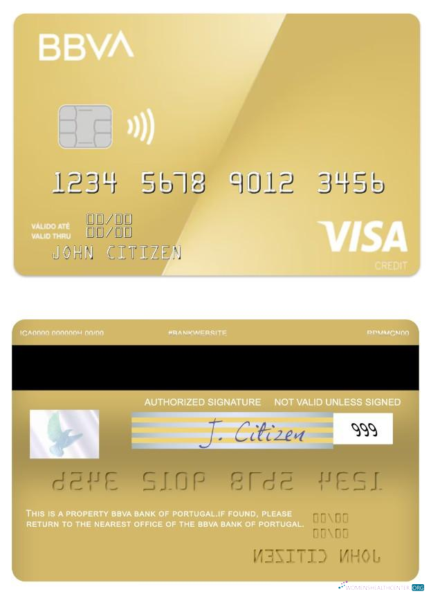 Premium Herunterladen Portugal BBVA Bank Visa Gold Karte Photoshop Vorlage