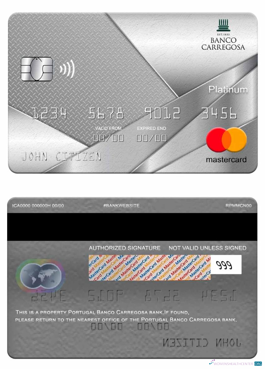 Professionelle Herunterladen Portugal Banco Carregosa Bank Mastercard Platin Photoshop Vorlage