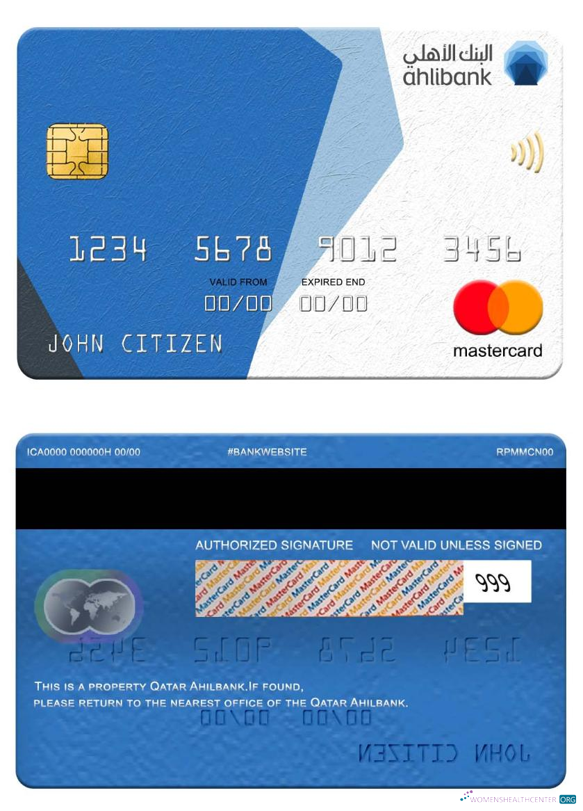 Realistische Herunterladen Katar Ahilbank Mastercard Photoshop Vorlage
