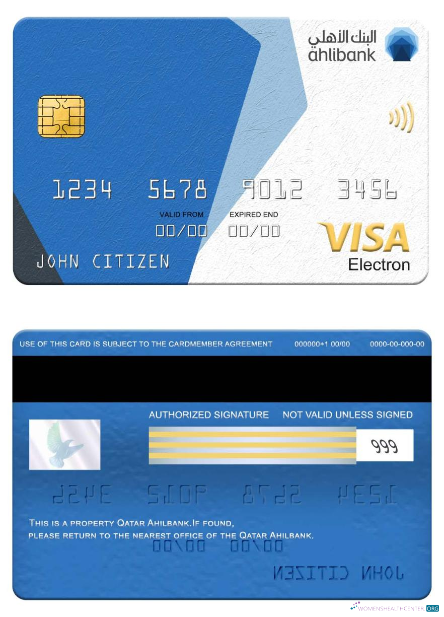 Premium Herunterladen Katar Ahilbank Visa Electron Karte Photoshop Vorlage