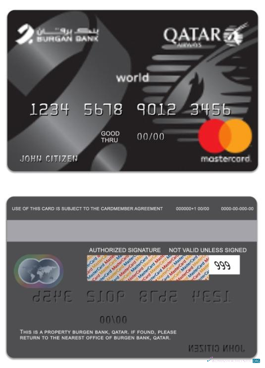 Professionelle Herunterladen Katar Burgen Bank Katar Airways Co Branded World Mastercard Photoshop Vorlage