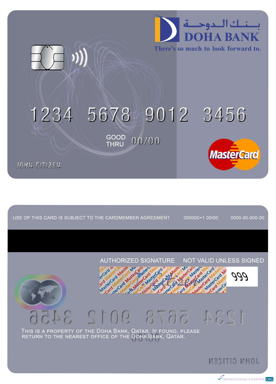 Professionelle Herunterladen Katar Doha Bank Mastercard Photoshop Vorlage