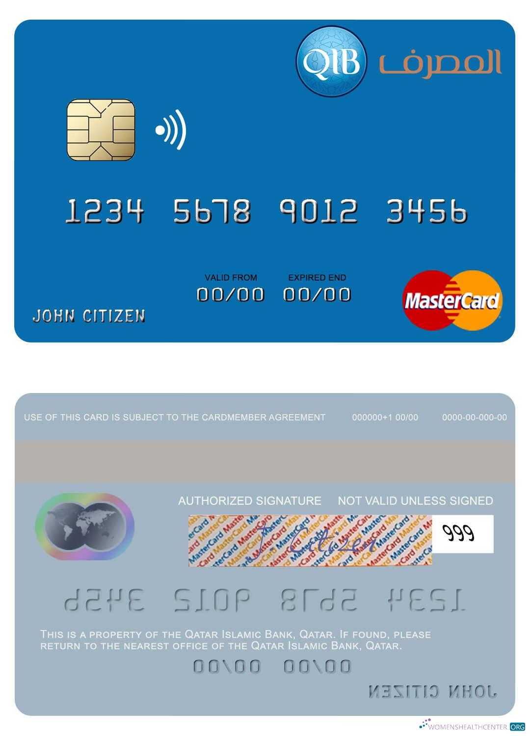 Editierbare Herunterladen Katar Islamisch Bank Mastercard Photoshop Vorlage