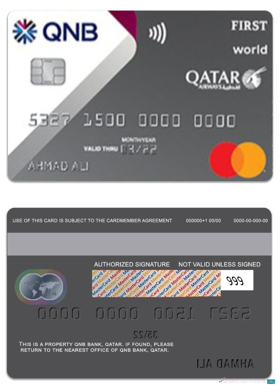 Hochwertige Herunterladen Katar QNB Bank Katar Airways Co Branded Mastercard Photoshop Vorlage