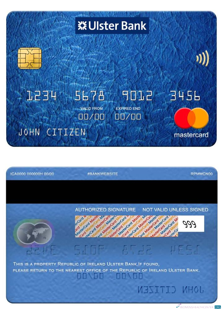 Editierbare Herunterladen Republik von Irland Ulster Bank Mastercard Photoshop Vorlage