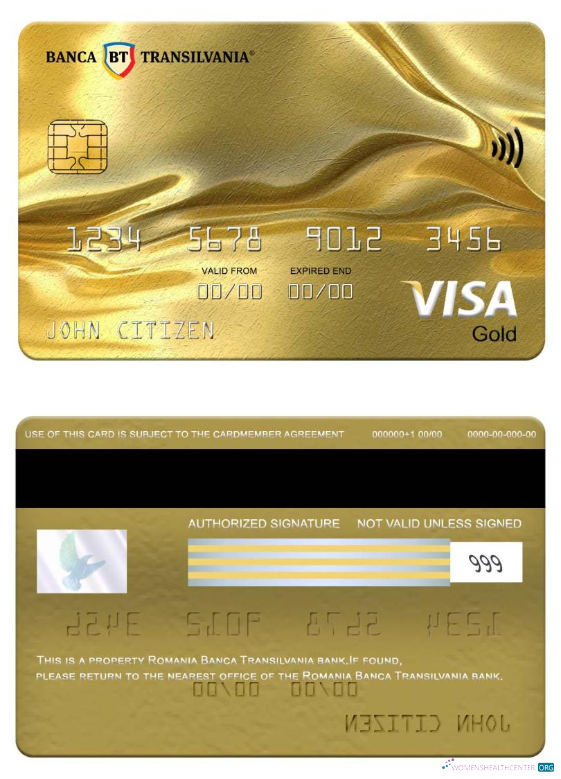 Premium Herunterladen Rumänien Banca Transilvania Bank Visa Gold Karte Photoshop Vorlage