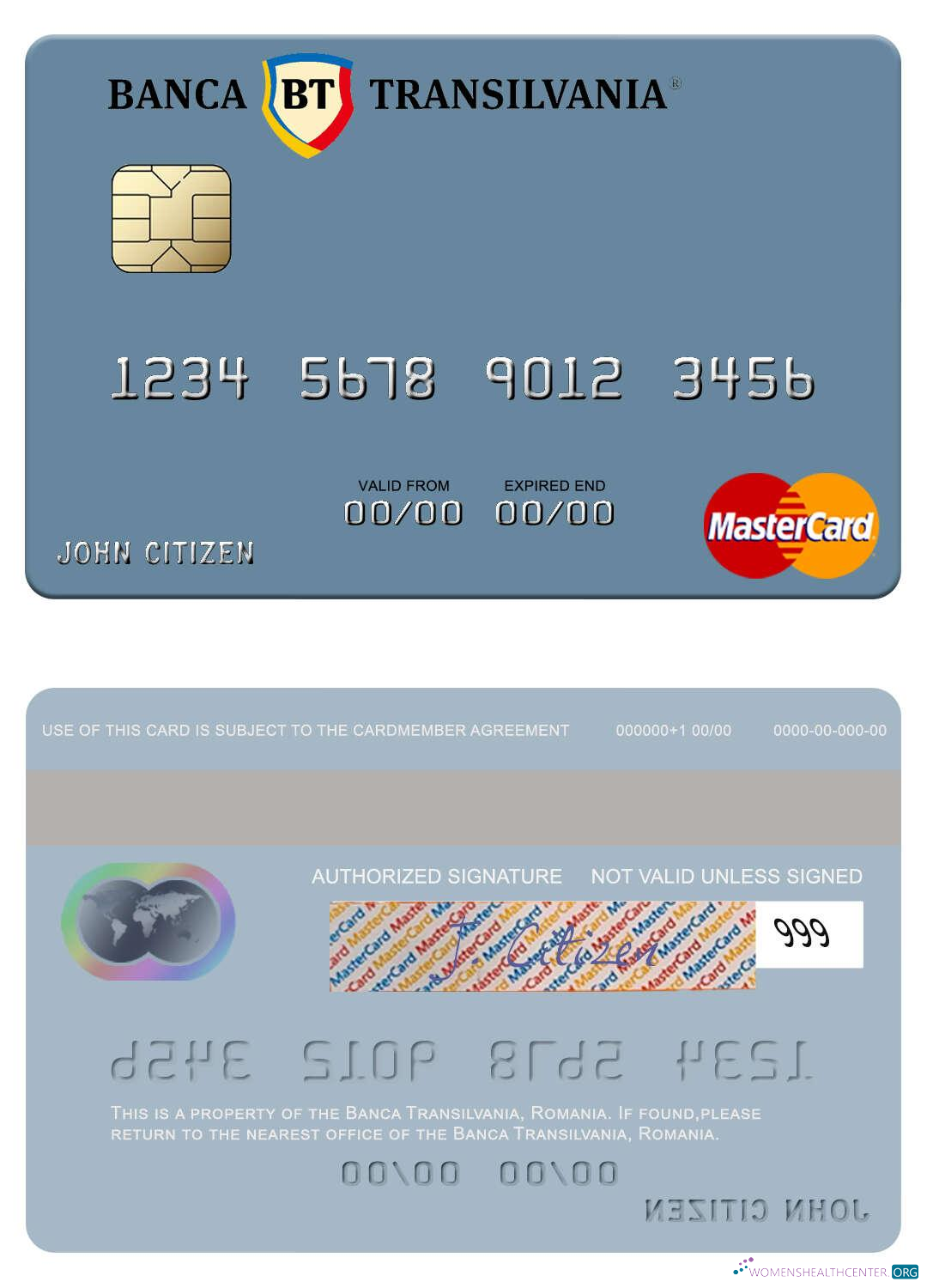 Professionelle Herunterladen Rumänien Banca Transilvania Mastercard Photoshop Vorlage
