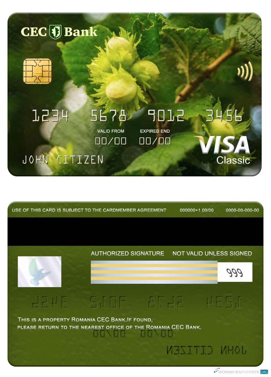 Premium Herunterladen Rumänien CEC Bank Visa Classic Karte Photoshop Vorlage