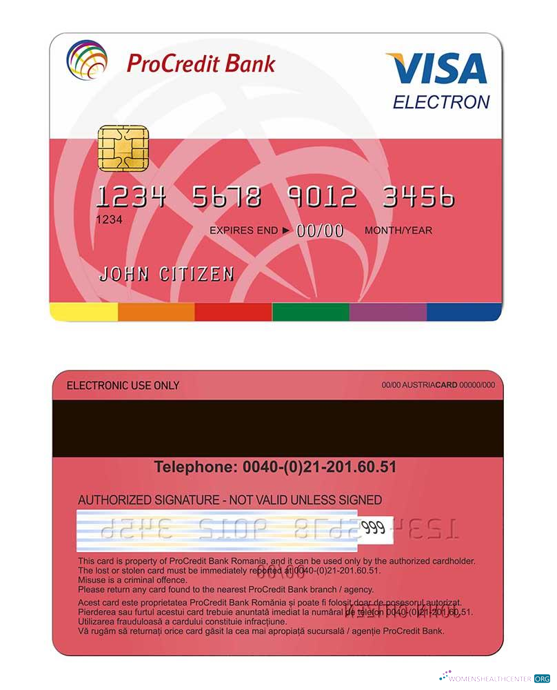Professionelle Herunterladen Rumänien ProCredit Bank Visa Electron Photoshop Vorlage