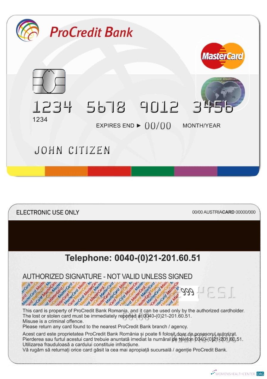 Realistische Herunterladen Rumänien ProCredit MasterCard Photoshop Vorlage