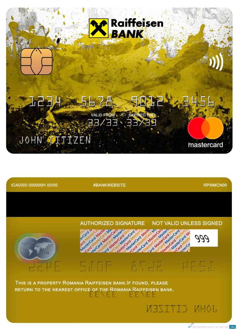 Hochwertige Herunterladen Rumänien Raiffeisen Bank Mastercard Photoshop Vorlage