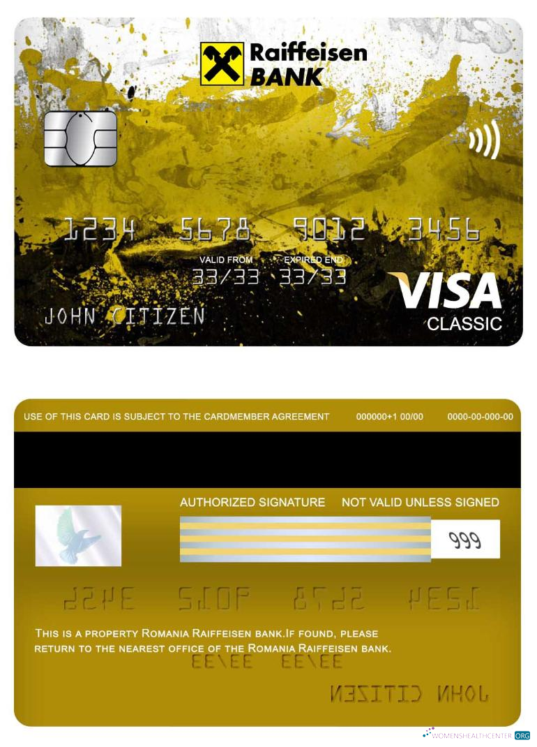 Premium Herunterladen Rumänien Raiffeisen Bank Visa Classic Karte Photoshop Vorlage