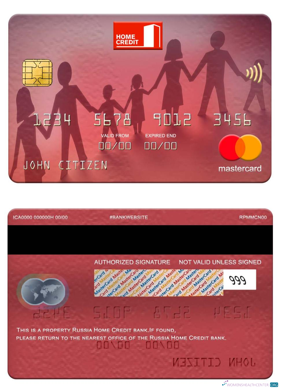 Hochwertige Herunterladen Russland Home Kredit Bank Mastercard Photoshop Vorlage