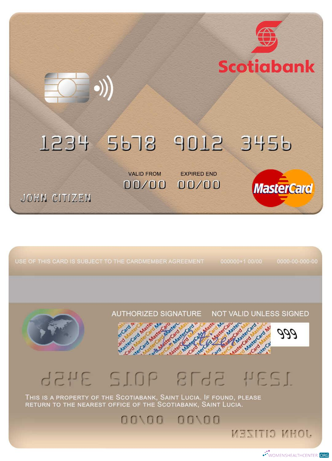 Premium Herunterladen Saint Lucia Scotiabank Mastercard Photoshop Vorlage