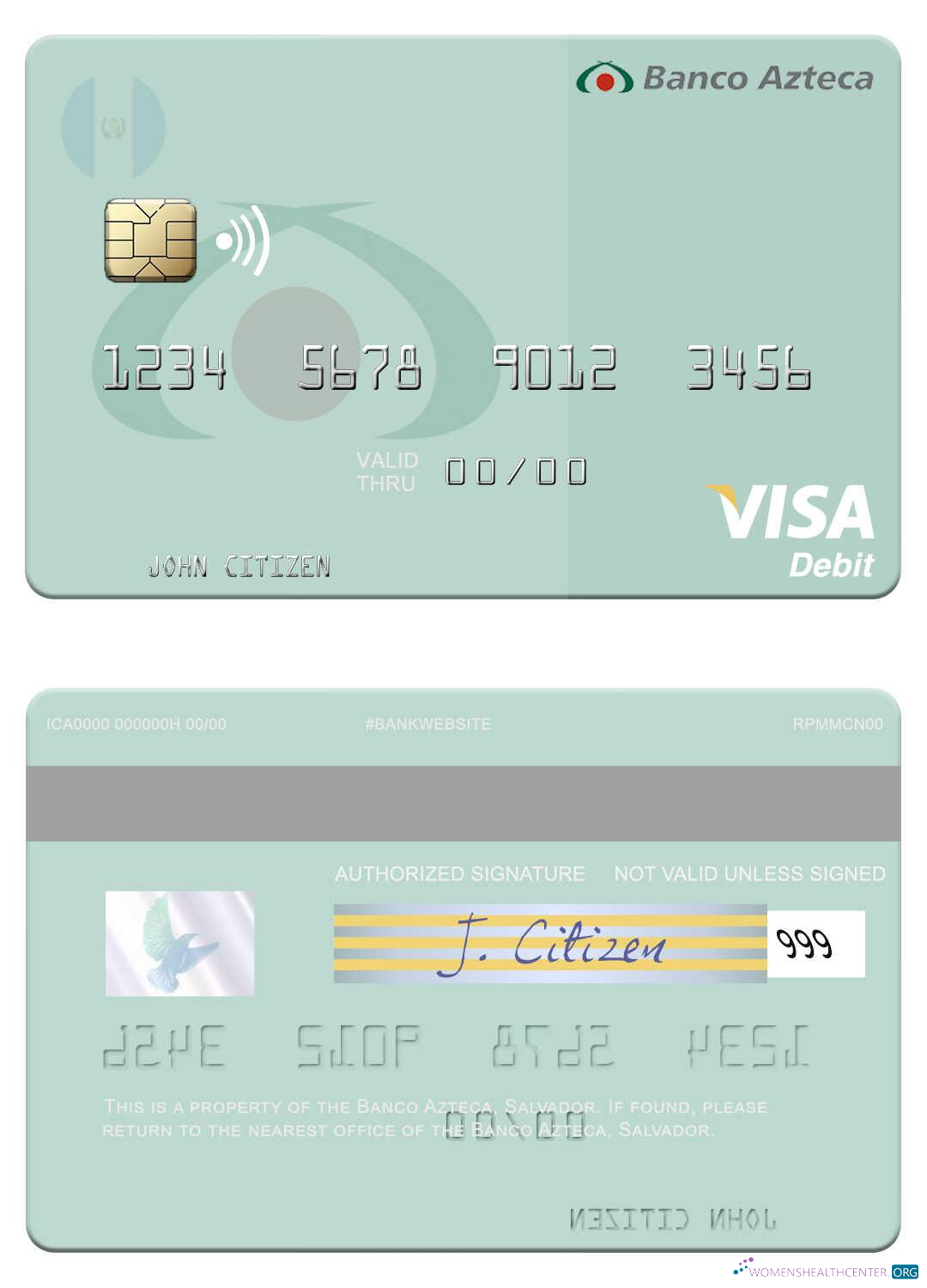 Premium Herunterladen Salvador Banco Azteca Visa Debit Karte Photoshop Vorlage
