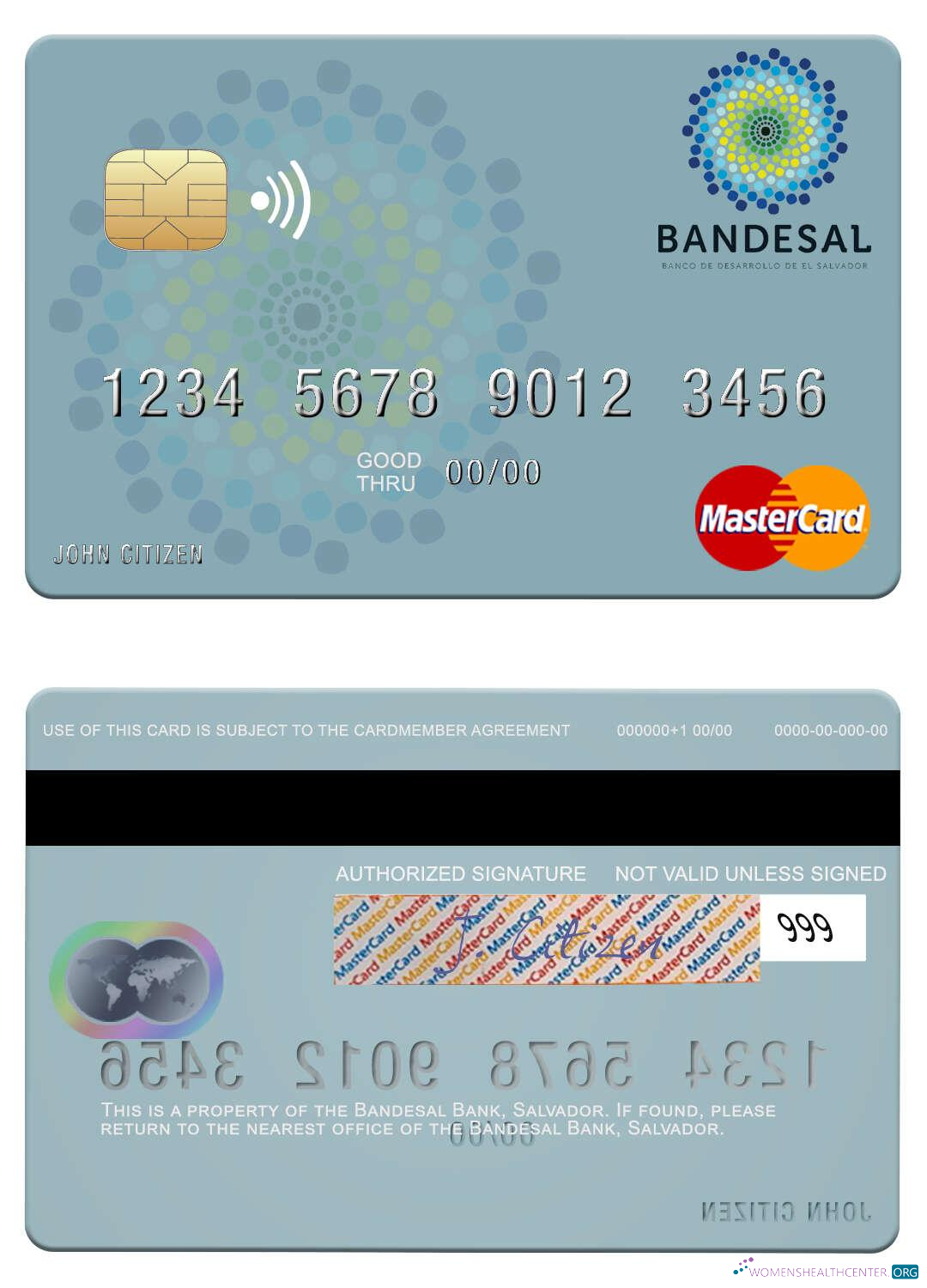 Realistische Herunterladen Salvador Bandesal Bank Mastercard Photoshop Vorlage