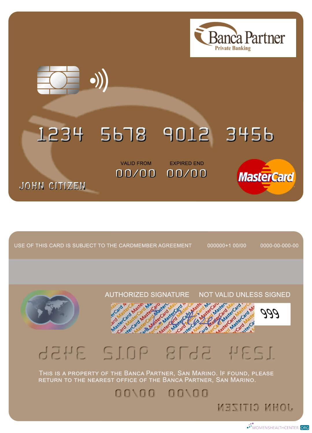 Realistische Herunterladen San Marino Banca Partner Mastercard Photoshop Vorlage