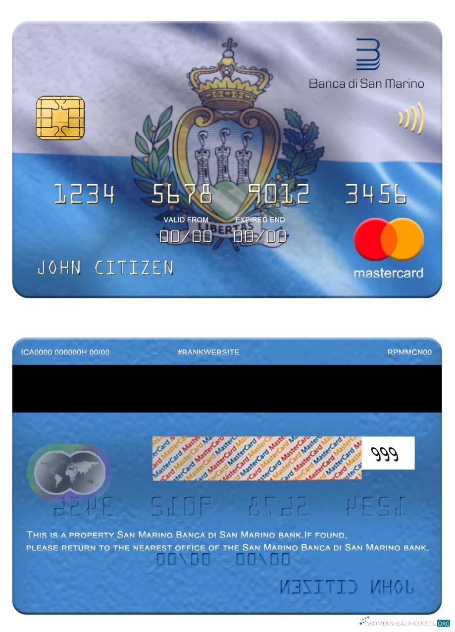 Realistische Herunterladen San Marino Banca Di San Marino Bank Mastercard Photoshop Vorlage
