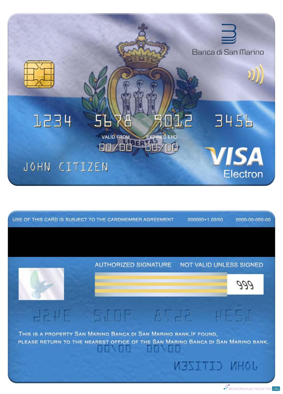 Realistische Herunterladen San Marino Banca Di San Marino Bank Visa Electron Karte Photoshop Vorlage