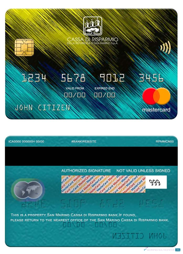 Editierbare Herunterladen San Marino Cassa Di Risparmio Bank Mastercard Photoshop Vorlage