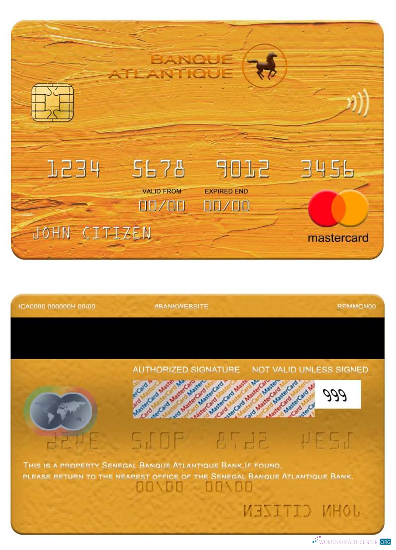 Professionelle Herunterladen Senegal Banque Atlantique Bank Mastercard Photoshop Vorlage