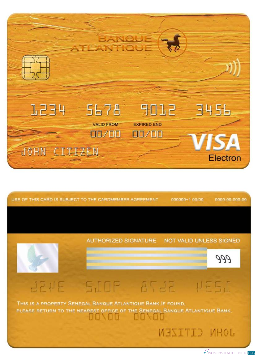 Professionelle Herunterladen Senegal Banque Atlantique Bank Visa Electron Karte Photoshop Vorlage