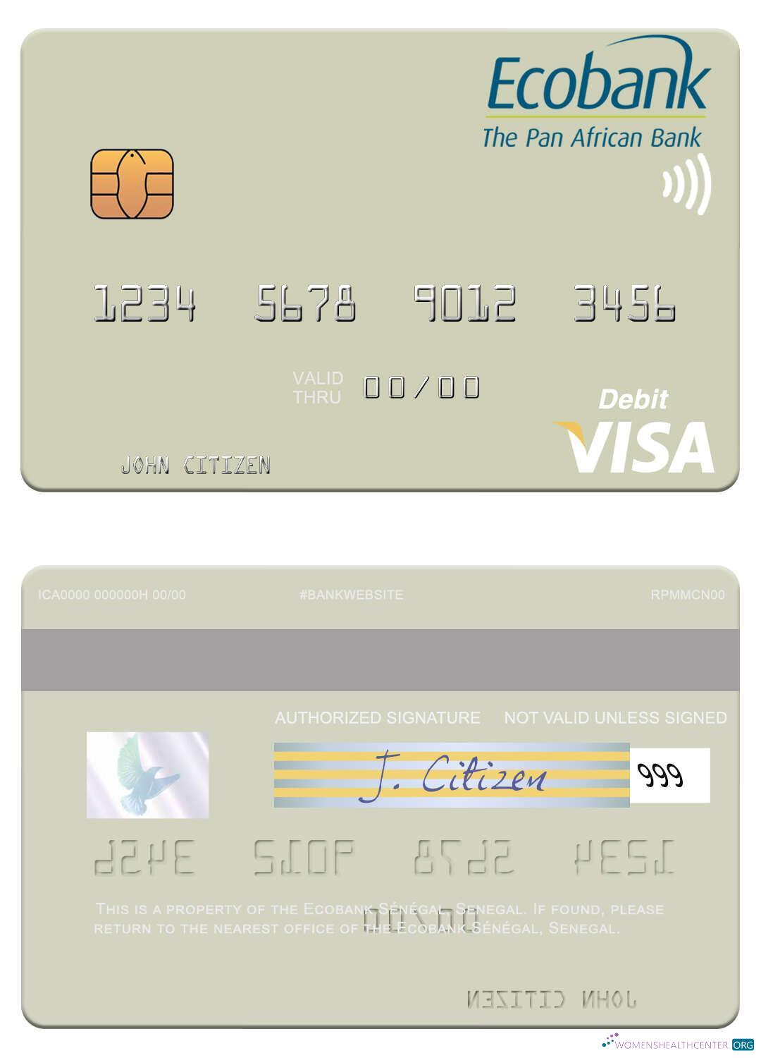 Premium Herunterladen Senegal Ecobank Sénégal Visa Debit Karte Photoshop Vorlage
