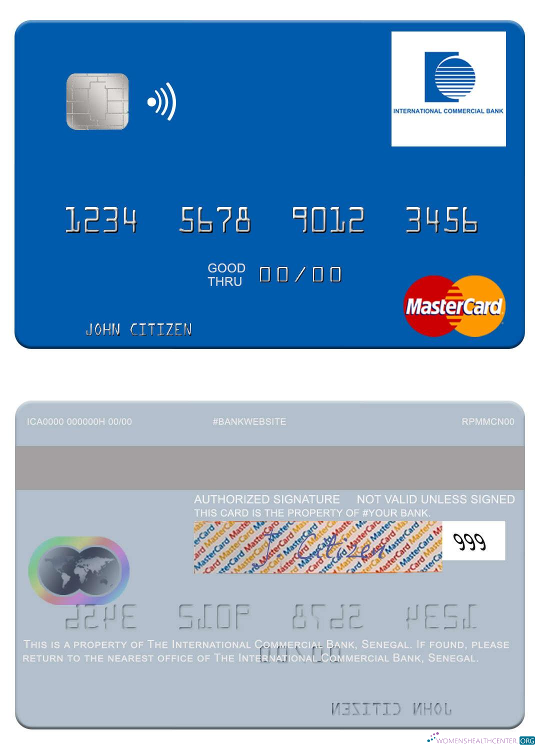 Premium Herunterladen Senegal The International Kommerziell Bank Mastercard Photoshop Vorlage