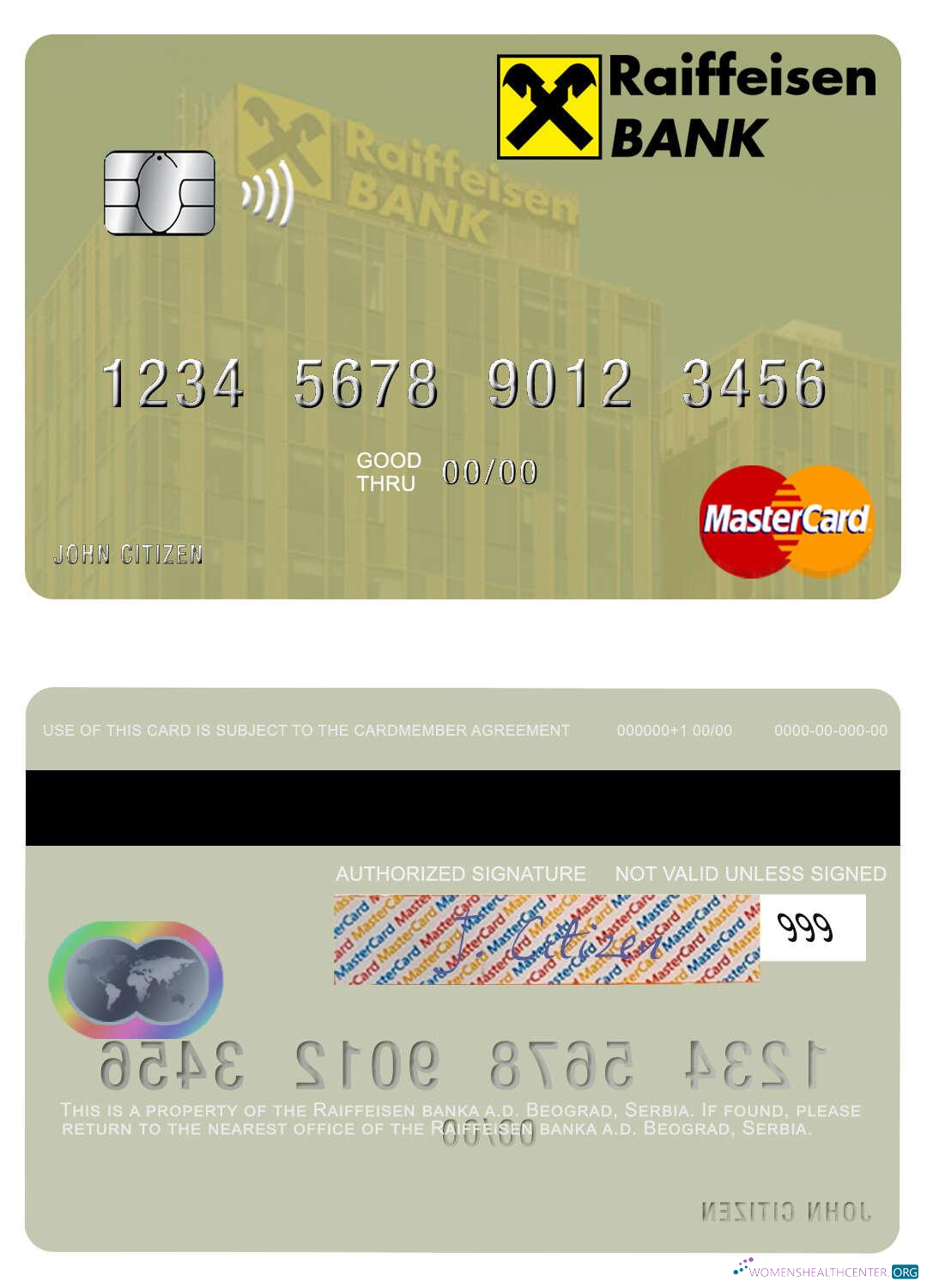 Premium Herunterladen Serbien Raiffeisen Banka A.d. Beograd Mastercard Photoshop Vorlage