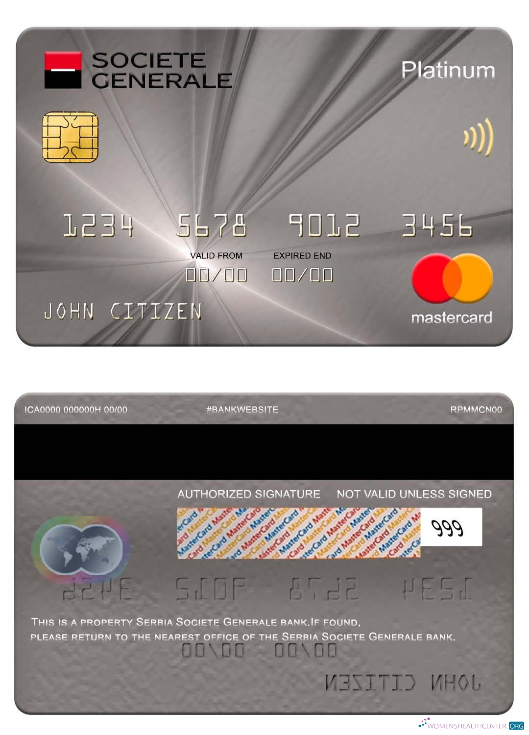 Premium Herunterladen Serbien Societe Generale Bank Platin Mastercard Photoshop Vorlage