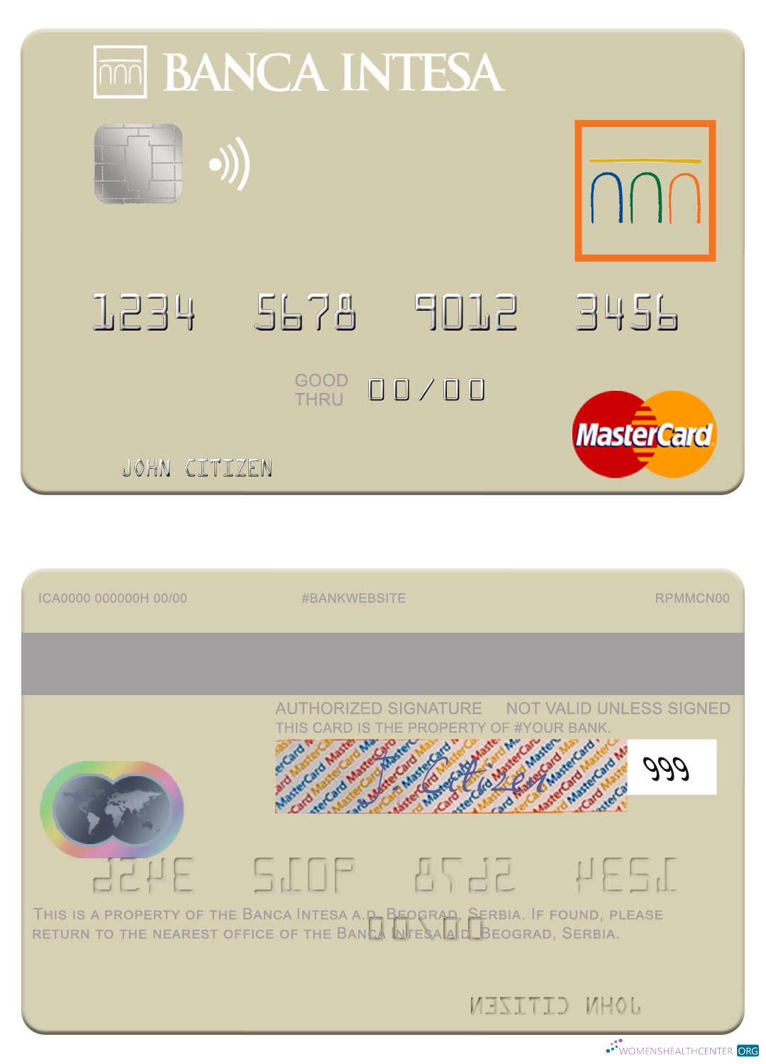 Premium Herunterladen Serbien The Banca Intesa A.d. Beograd Mastercard Photoshop Vorlage