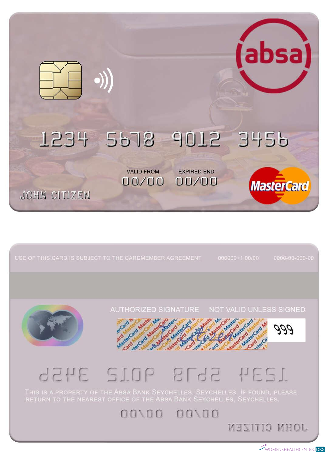 Premium Herunterladen Seychellen Absa Bank Seychellen Mastercard Photoshop Vorlage