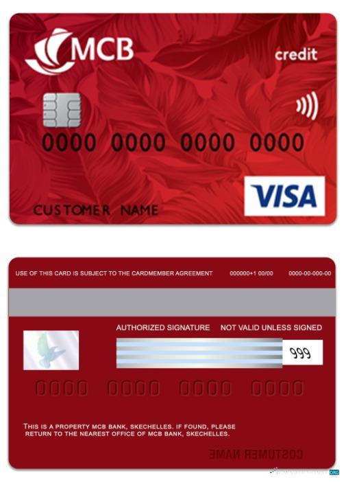 Premium Herunterladen Seychellen MCB Bank Visa Kredit Karte Photoshop Vorlage