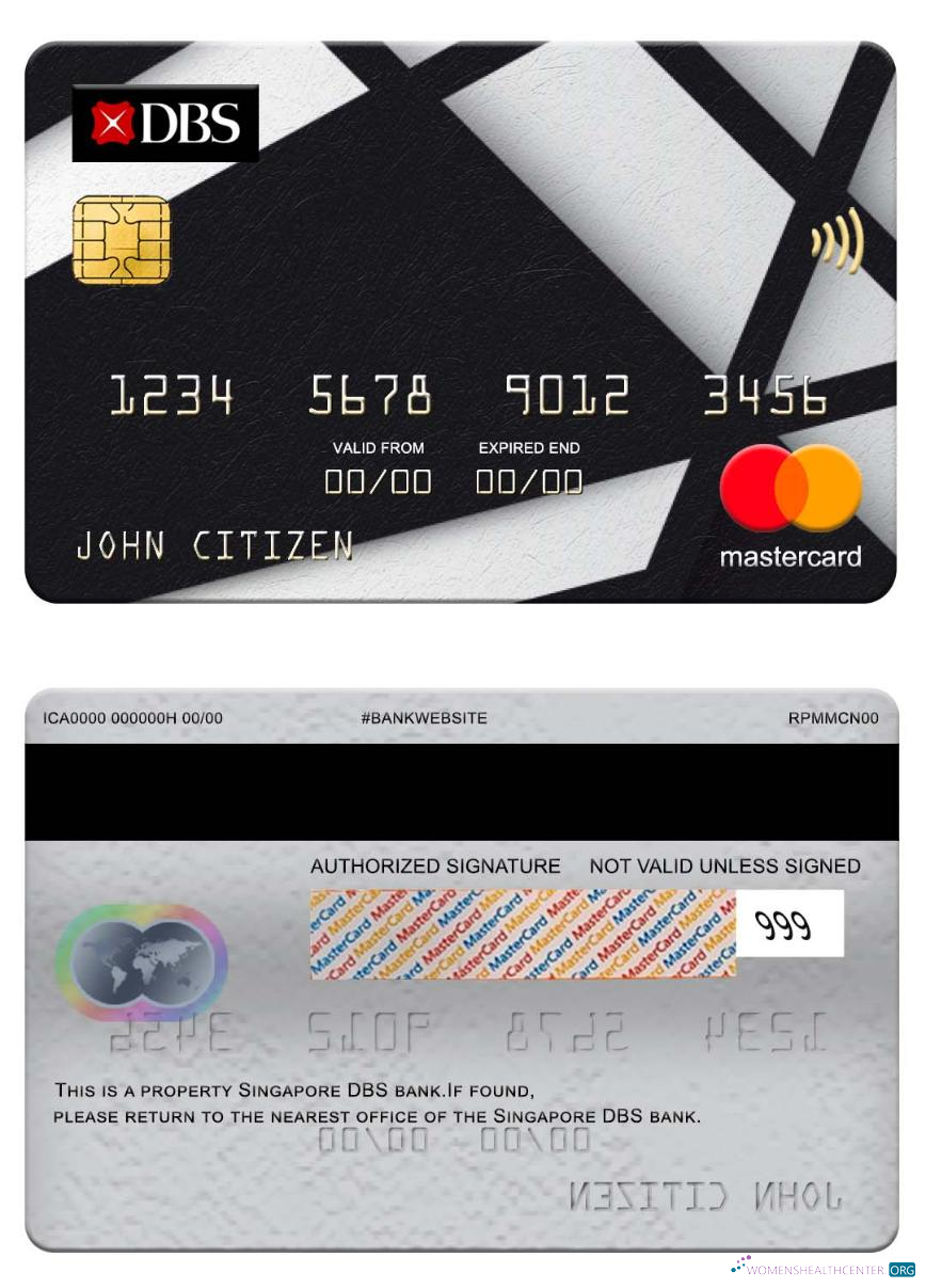 Realistische Herunterladen Singapur DBS Bank Mastercard Photoshop Vorlage