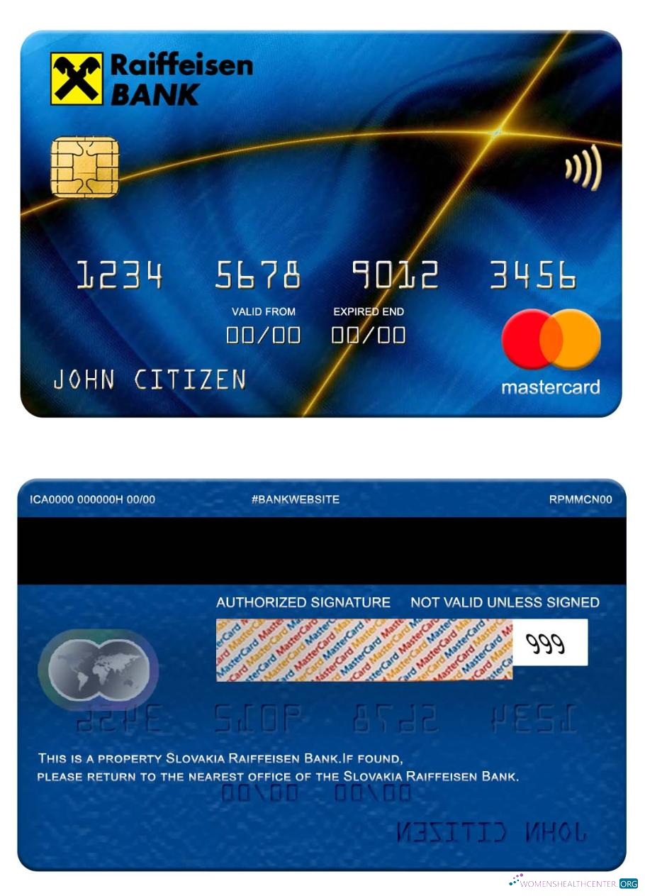 Professionelle Herunterladen Slowakei Raiffeisen Bank Mastercard Photoshop Vorlage