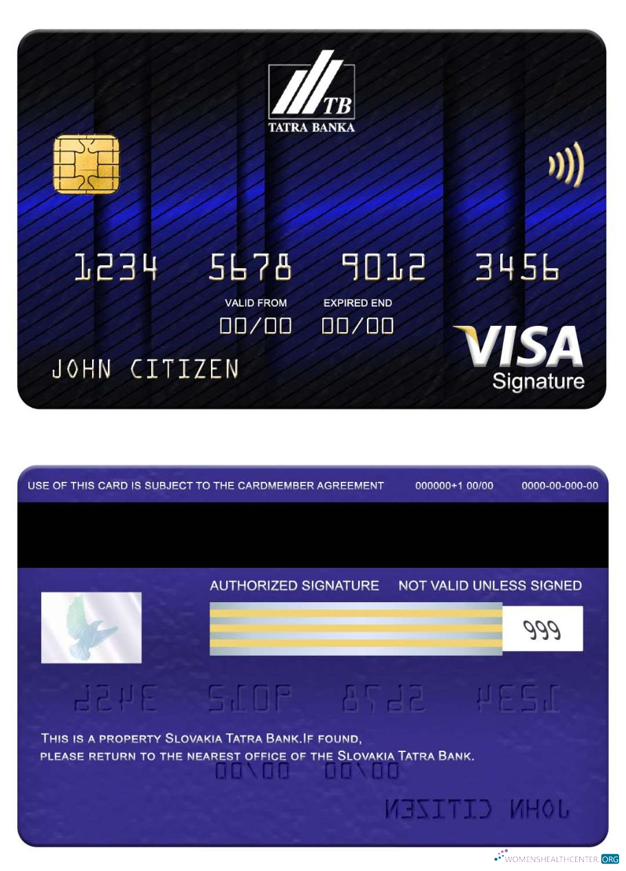 Premium Herunterladen Slowakei Tatra Bank Visa Signature Karte Photoshop Vorlage