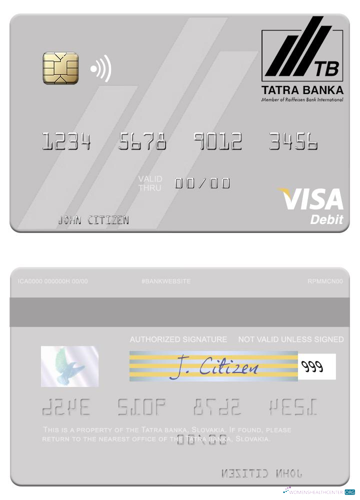 Professionelle Herunterladen Slowakei Tatra Banka Visa Debit Karte Photoshop Vorlage