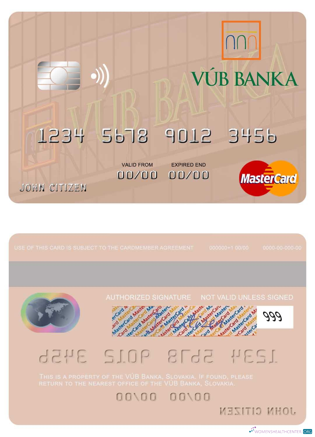 Premium Herunterladen Slowakei VÚB Banka Mastercard Photoshop Vorlage