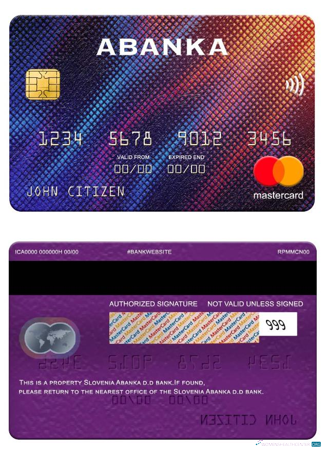 Editierbare Herunterladen Slowenien Abanka D.d Bank Mastercard Photoshop Vorlage