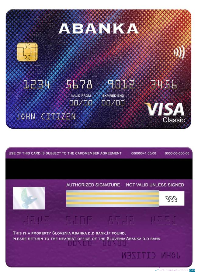 Premium Herunterladen Slowenien Abanka D.d Bank Visa Classic Karte Photoshop Vorlage