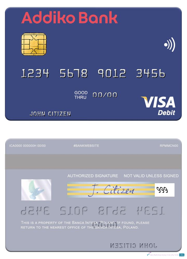 Premium Herunterladen Slowenien Addiko Bank Visa Debit Karte Photoshop Vorlage