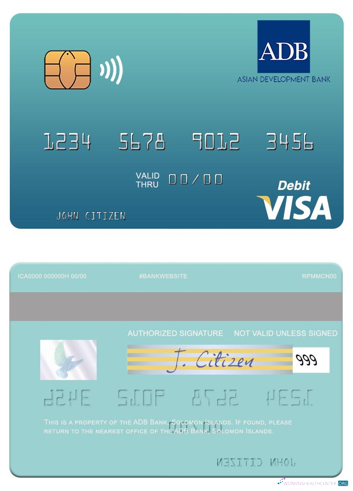 Editierbare Herunterladen Salomonen ADB Bank Visa Debit Karte Photoshop Vorlage