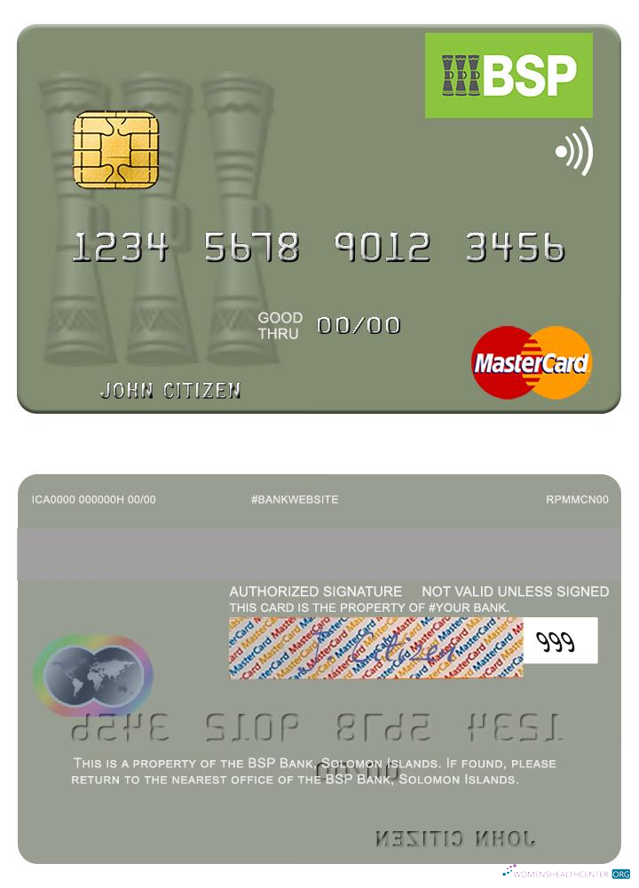 Hochwertige Herunterladen Salomonen BSP Bank Mastercard Photoshop Vorlage