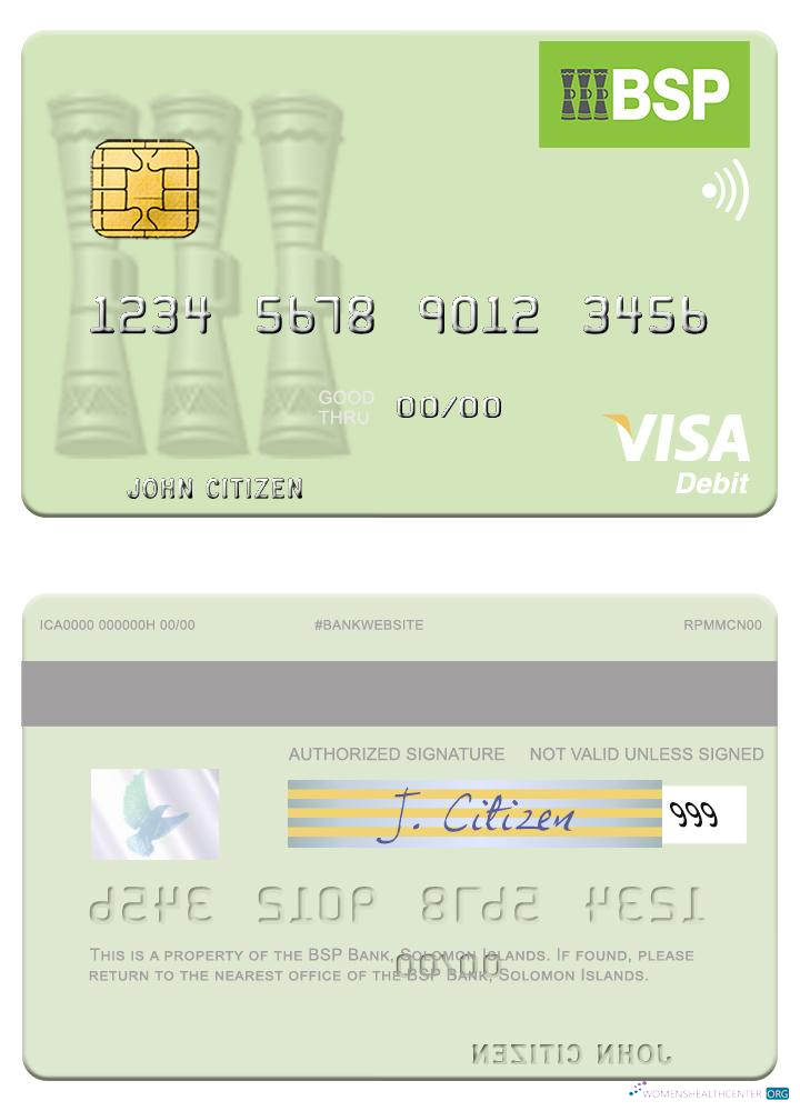 Hochwertige Herunterladen Salomonen BSP Bank Visa Debit Karte Photoshop Vorlage